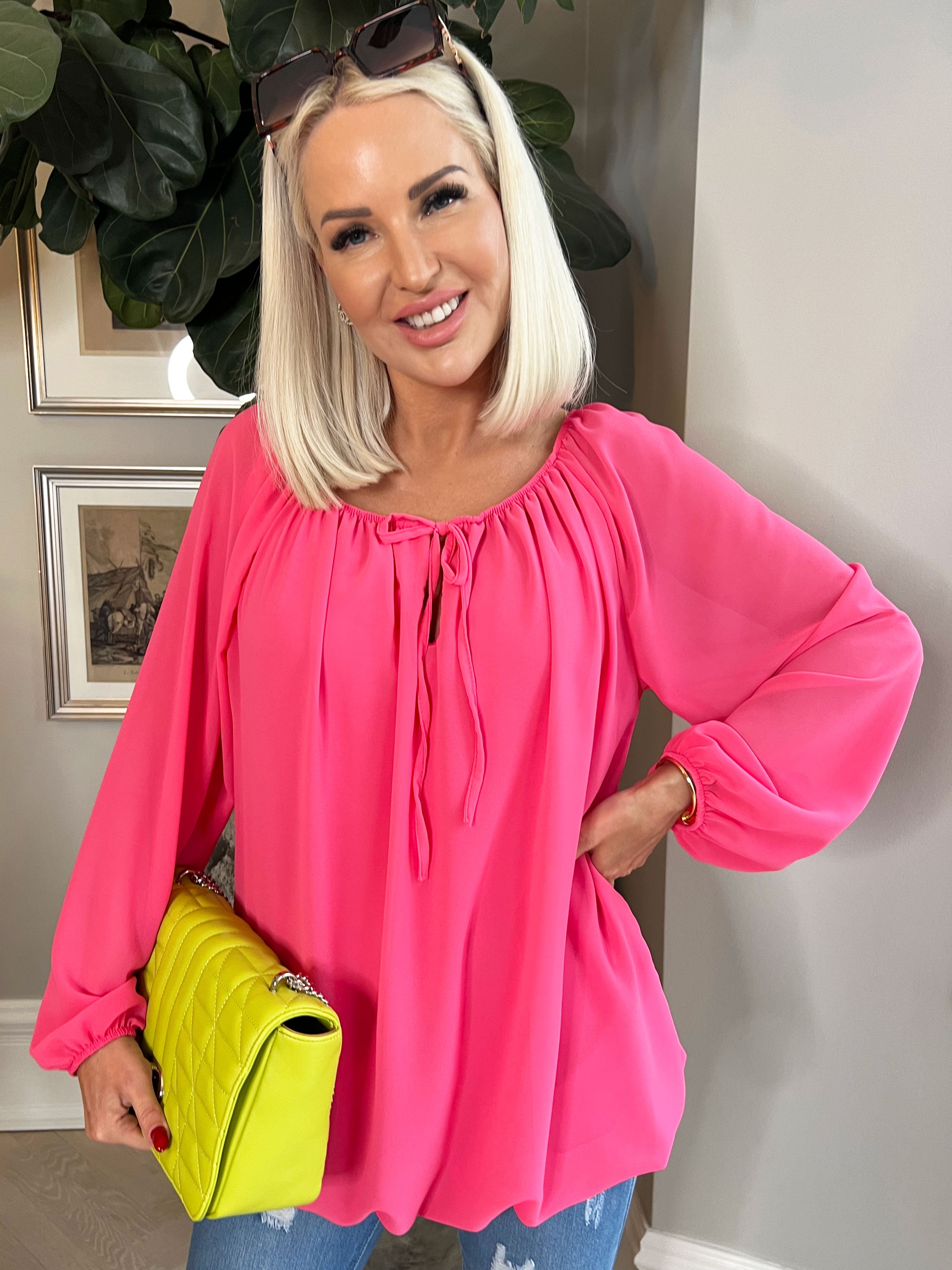 Ellen - Enkel tunika med elastik udskæring